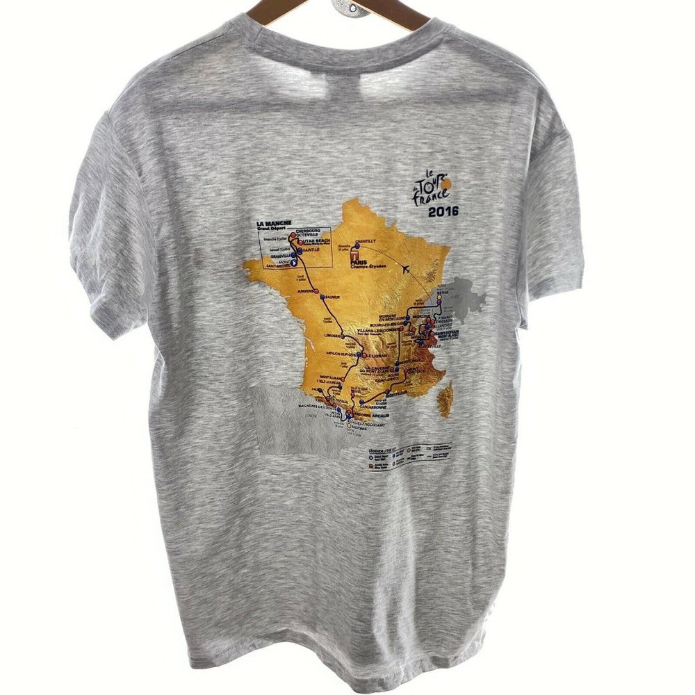 Tour De France 2016 Gray M T-shirt Double Sided